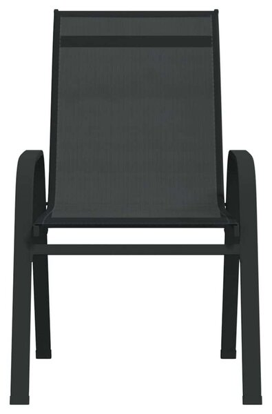 2 db fekete textilén rakásolható kerti szék