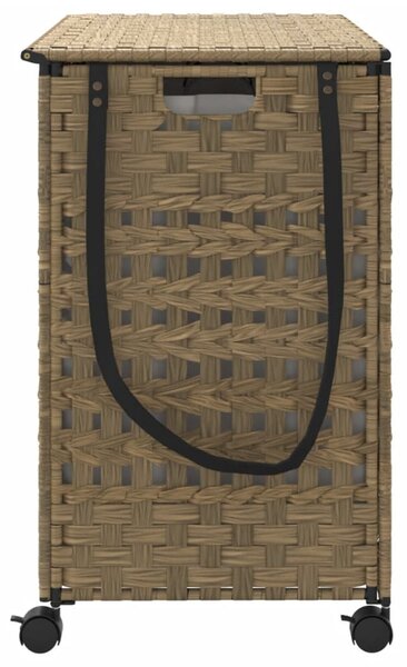 Rattan szennyeskosár kerekekkel 66x35x60 cm