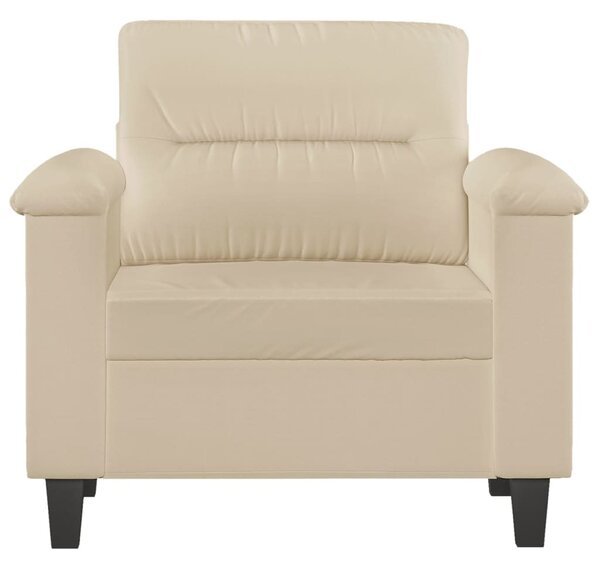 Krémszínű mikroszálas szövet kanapéfotel 60 cm