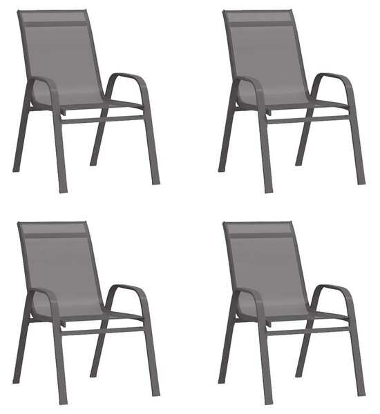 VidaXL 4 db szürke textilén rakásolható kerti szék
