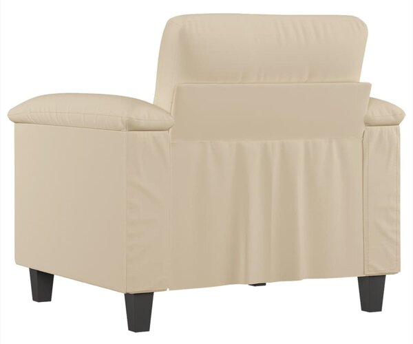 Krémszínű mikroszálas szövet kanapéfotel 60 cm