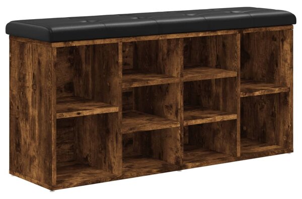 Füstös tölgy színű szerelt fa cipőpad 102 x 32 x 50 cm