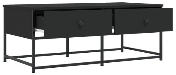 Fekete szerelt fa dohányzóasztal 100 x 51 x 40 cm