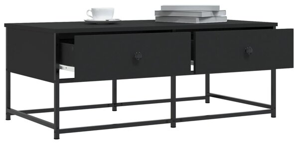 Fekete szerelt fa dohányzóasztal 100 x 51 x 40 cm