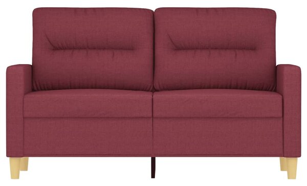 Kétszemélyes bordó szövet kanapé 120 cm