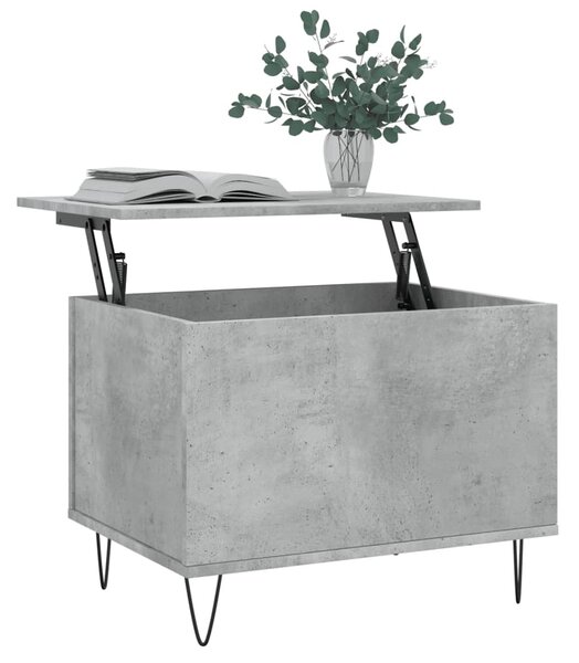 Betonszürke szerelt fa dohányzóasztal 60 x 44,5 x 45 cm