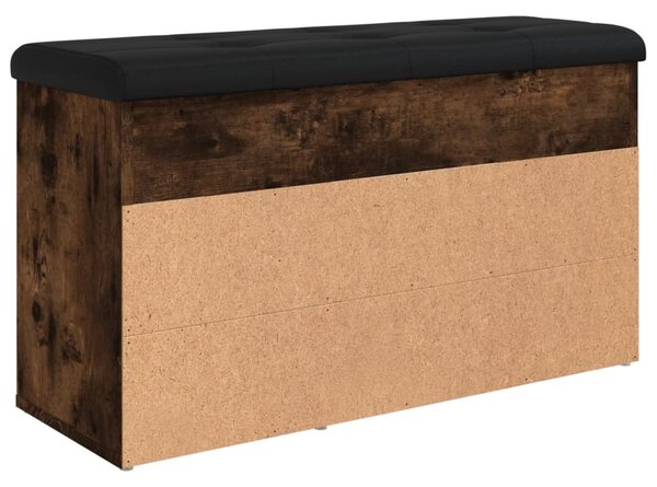 Füstös tölgy színű szerelt fa cipőtároló pad 82 x 32 x 45,5 cm