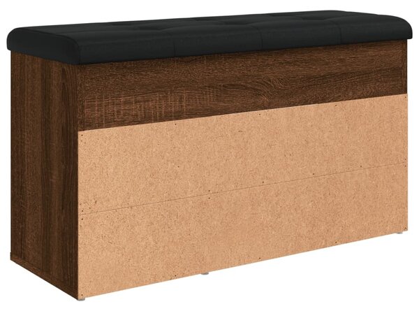 Barna tölgy színű szerelt fa cipőtároló pad 82 x 32 x 45,5 cm
