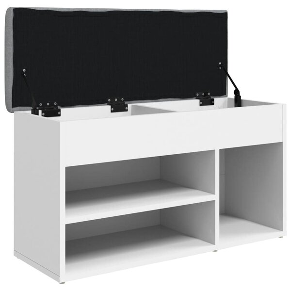 Fehér cipőpad 82 x 32 x 45,5 cm rétegelt fából