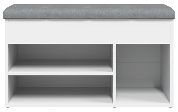 Fehér cipőpad 82 x 32 x 45,5 cm rétegelt fából