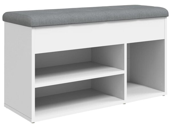 Fehér cipőpad 82 x 32 x 45,5 cm rétegelt fából