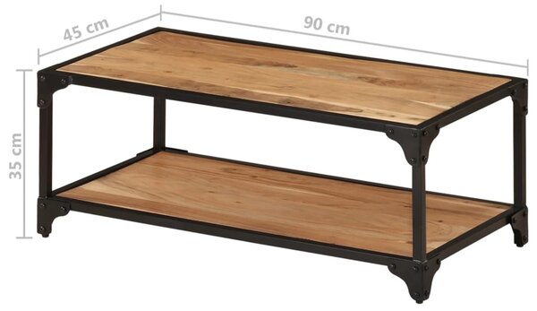 Tömör akácfa dohányzóasztal 90 x 45 x 35 cm