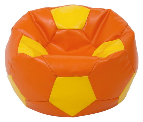 Baby Ball babzsákfotel - műbőr - narancssárga/sárga - 70 liter