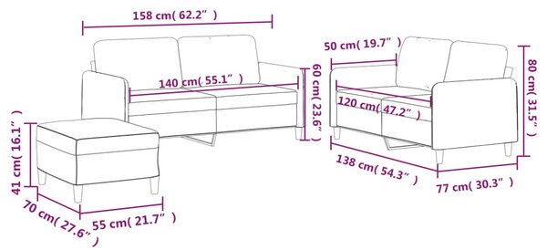 3 részes sötétszürke szövet ülőgarnitúra párnákkal