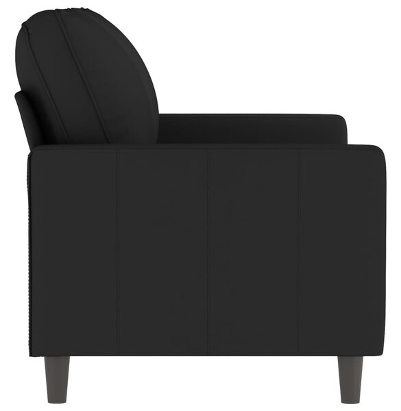 Kétszemélyes fekete bársony kanapé 120 cm