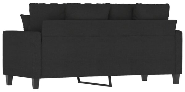Kétszemélyes fekete szövetkanapé 140 cm