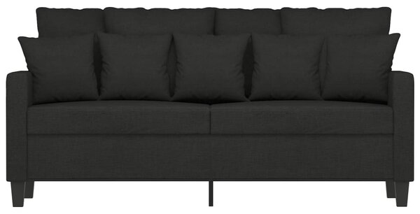 Kétszemélyes fekete szövetkanapé 140 cm