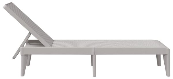Szürke PP napozóágy 186 x 60 x 29 cm