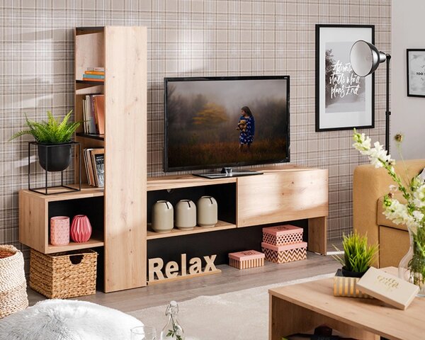 Basel TV állvány artisan tölgy/fekete