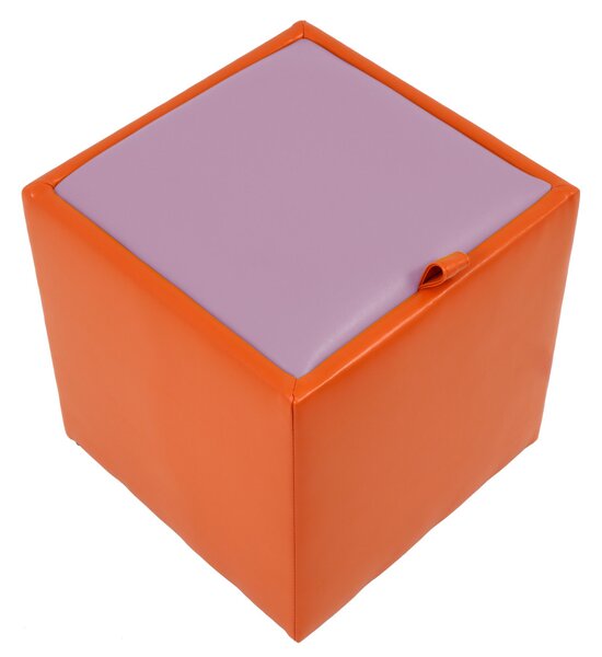 Box puff - műbőr, narancssárga/lila - 21895/21897