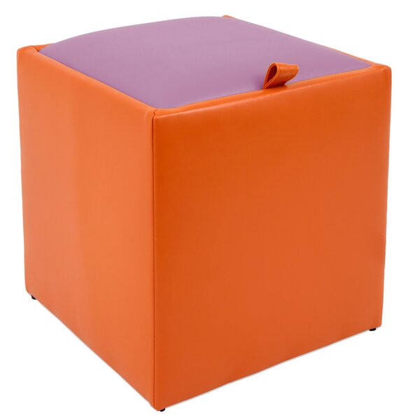 Box puff - műbőr, narancssárga/lila - 21895/21897