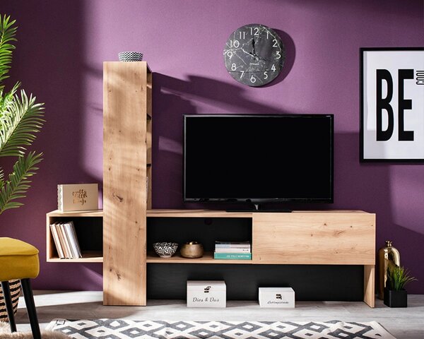 Basel TV állvány artisan tölgy/fekete