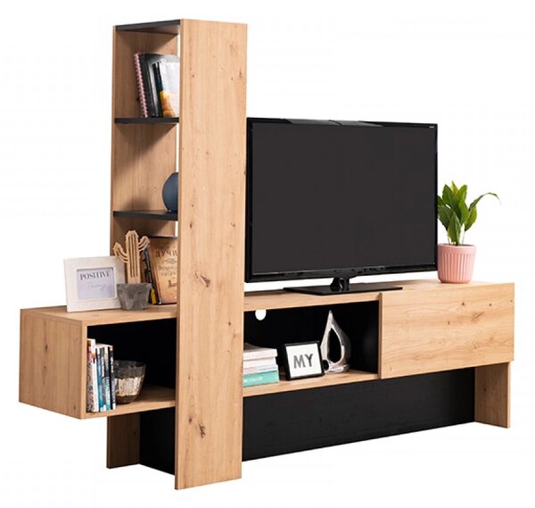 Basel TV állvány artisan tölgy/fekete