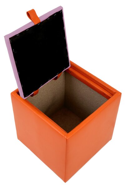 Box puff - műbőr, narancssárga/lila - 21895/21897