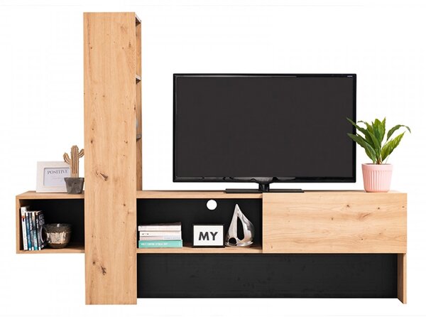 Basel TV állvány artisan tölgy/fekete