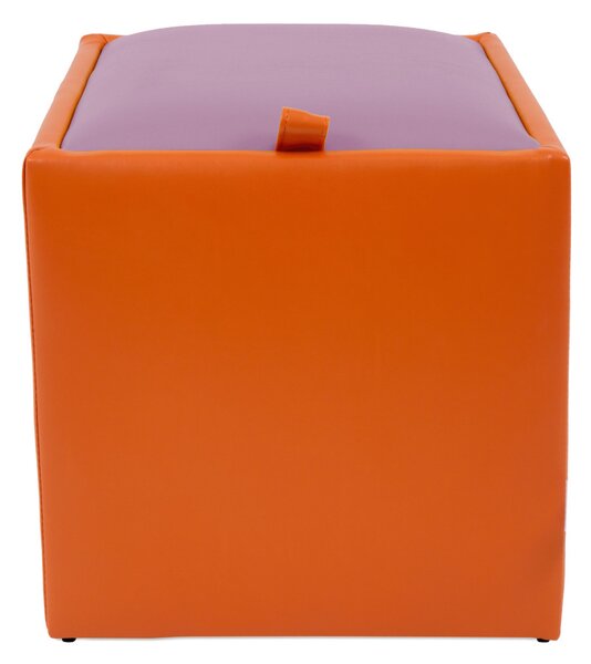 Box puff - műbőr, narancssárga/lila - 21895/21897