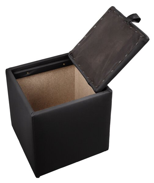 Box puff - POLY műbőr - fekete