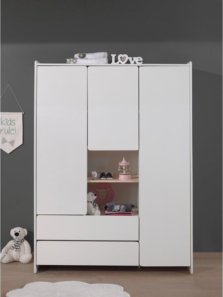 Kiddy fehér gyerek ruhásszekrény, 137,8 x 190 cm - Vipack