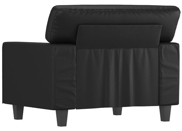 Fekete műbőr kanapéfotel 60 cm