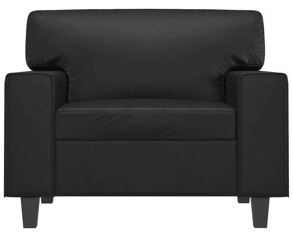 Fekete műbőr kanapéfotel 60 cm