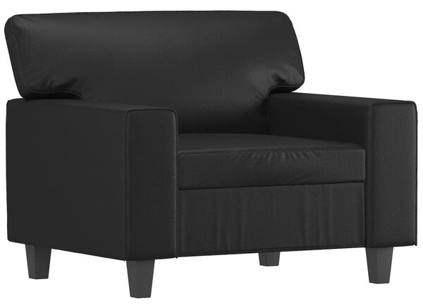Fekete műbőr kanapéfotel 60 cm