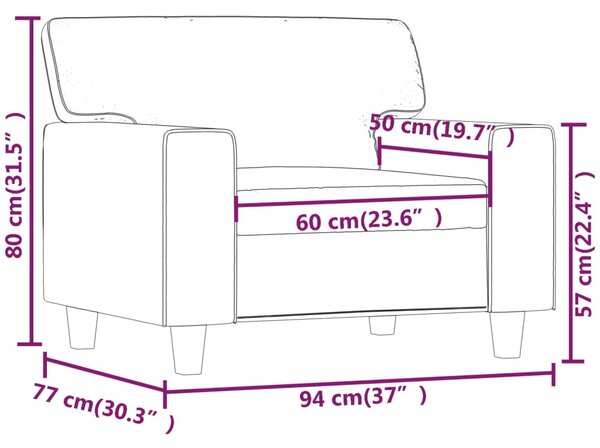 Kávészínű műbőr kanapéfotel 60 cm