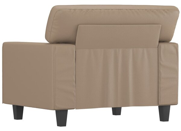 Kávészínű műbőr kanapéfotel 60 cm