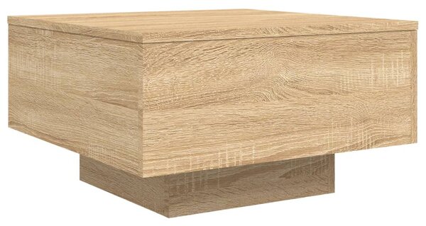 Sonoma tölgy színű dohányzóasztal LED-lámpákkal 55 x 55 x 31 cm