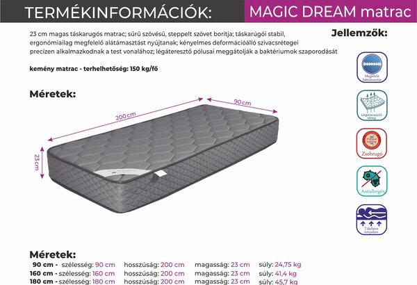 Magic Dream matrac (Méret: 90x200)