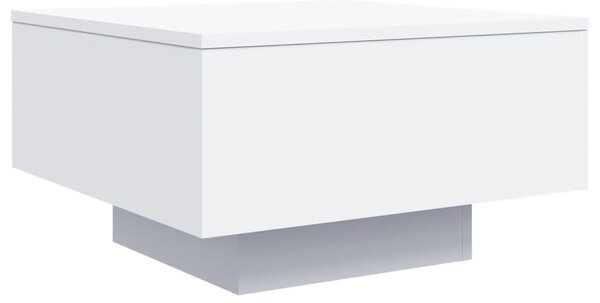 Fehér dohányzóasztal LED-lámpákkal 55 x 55 x 31 cm