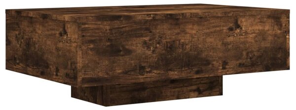 Füstös tölgy színű dohányzóasztal LED-lámpákkal 85 x 55 x 31 cm