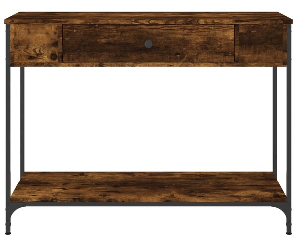 Füstös tölgy színű szerelt fa tálalóasztal 100 x 34,5 x 75 cm