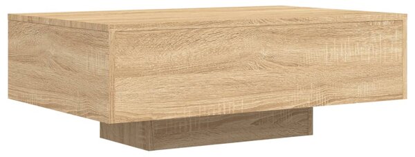 Sonoma tölgy színű dohányzóasztal LED-lámpákkal 85 x 55 x 31 cm