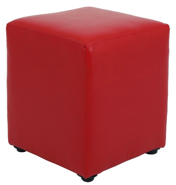 Cube puff - műbőr, piros - 21900