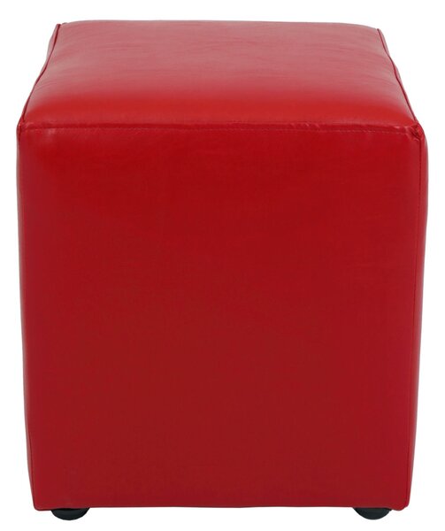 Cube puff - műbőr, piros - 21900