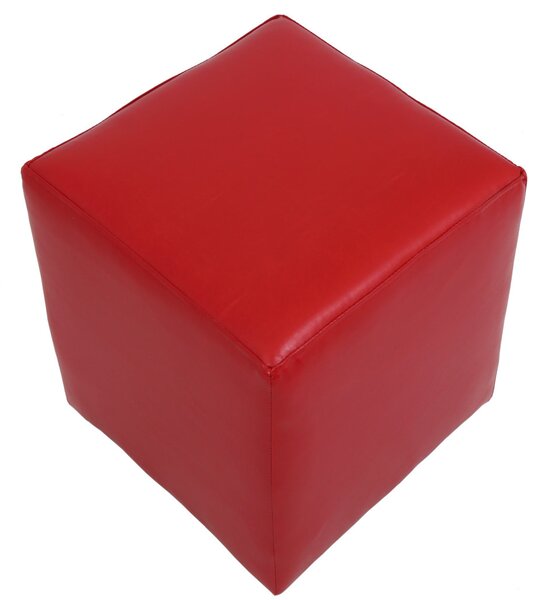Cube puff - műbőr, piros - 21900