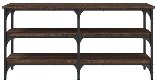 Barna tölgy színű szerelt fa cipőtároló pad 100 x 38,5 x 49 cm