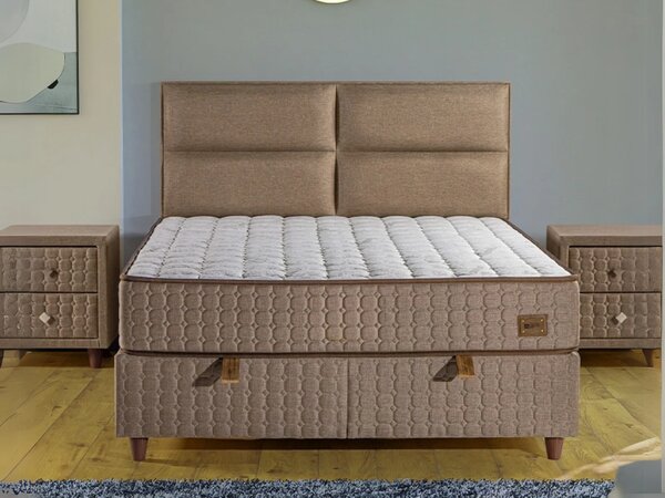 Sidney boxspring ágy (Méret: 140x200, Szín: Krém)