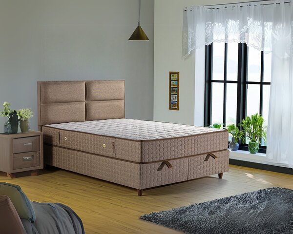 Sidney boxspring ágy (Méret: 140x200, Szín: Krém)
