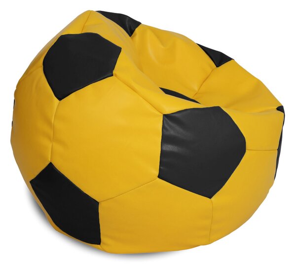 Extra Ball babzsákfotel - műbőr - sárga/fekete - 250 liter